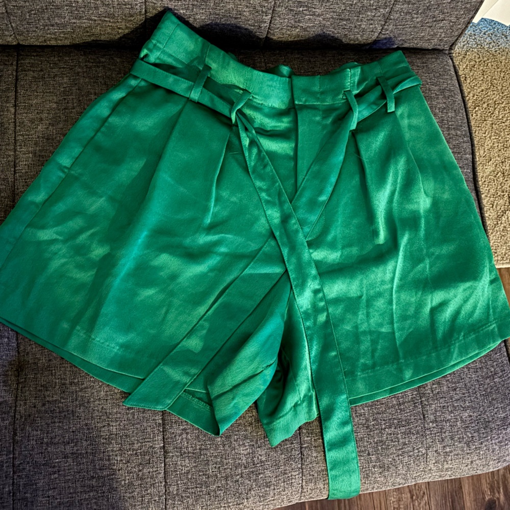 Worthington Green Wrap Mini Skirt Casual Resort Wear